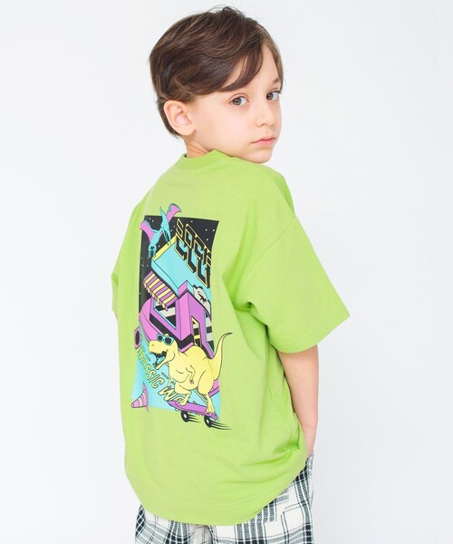 BRANSHES(ブランシェス)の「【bコレ】グラフィック半袖Tシャツ(Tシャツ/カットソー・キッズ・チャコールグレー/ライトグレー/ベージュ/ネイビー/グレー/オレンジ/グリーン/アイボリー/ブルーグレー/カラフル/ブラック/マスタード・90/130/150/120/160/140/100/110)」の8枚目の写真