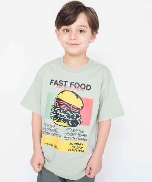 BRANSHES(ブランシェス)の「【bコレ】グラフィック半袖Tシャツ(Tシャツ/カットソー・キッズ・チャコールグレー/ライトグレー/ベージュ/ネイビー/グレー/オレンジ/グリーン/アイボリー/ブルーグレー/カラフル/ブラック/マスタード・90/130/150/120/160/140/100/110)」の5枚目の写真