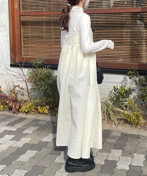 LE MORE（リモア）の「ふくれジャガードキャミワンピース（ワンピース・レディース・アイボリー/ブラック・FREE）」の14枚目の写真