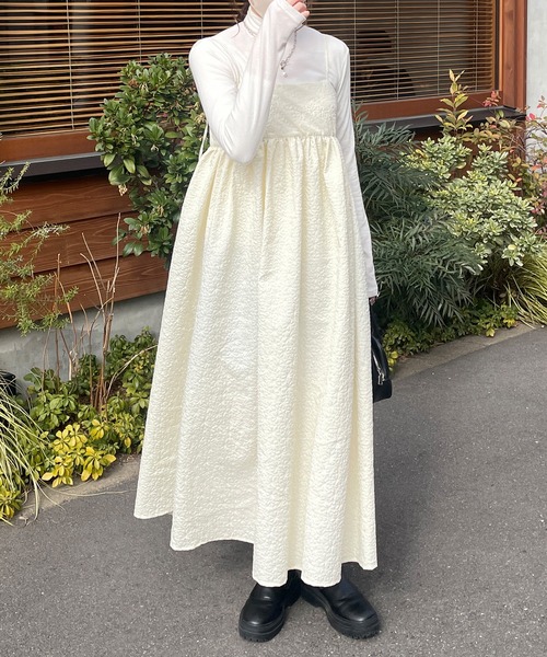 LE MORE（リモア）の「ふくれジャガードキャミワンピース（ワンピース・レディース・アイボリー/ブラック・FREE）」の15枚目の写真