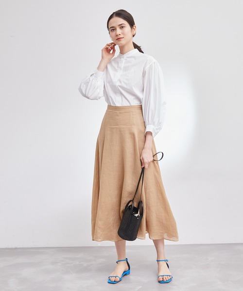 ROPE'（ロペ）の「ギャザースリーブブラウス（シャツ/ブラウス・レディース・ホワイト系その他/サックスブルー/ホワイト・38）」の4枚目の写真