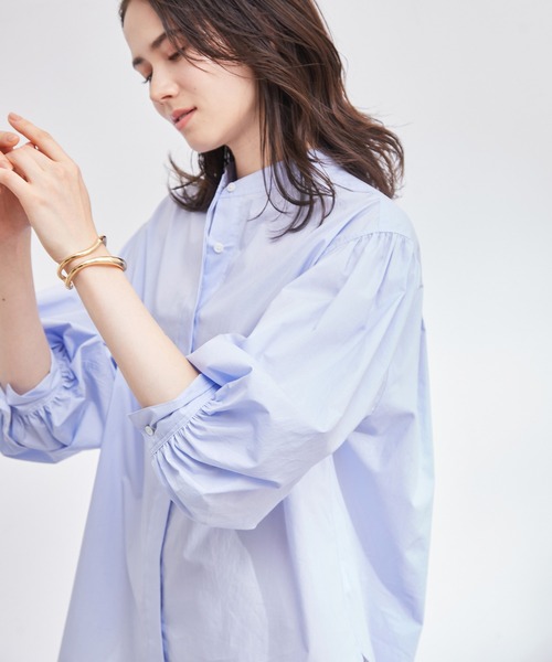 ROPE'（ロペ）の「ギャザースリーブブラウス（シャツ/ブラウス・レディース・ホワイト系その他/サックスブルー/ホワイト・38）」の13枚目の写真