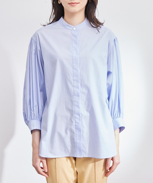 ROPE'（ロペ）の「ギャザースリーブブラウス（シャツ/ブラウス・レディース・ホワイト系その他/サックスブルー/ホワイト・38）」の22枚目の写真