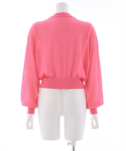 clear（クリア）の「Vネックシアーニットカーディガン （カーディガン/ボレロ・レディース・ピンク/オフホワイト/ブルー/グリーン/イエロー/オレンジ/ブラック・F）」の8枚目の写真