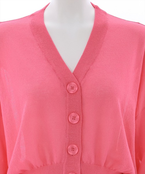 clear（クリア）の「Vネックシアーニットカーディガン （カーディガン/ボレロ・レディース・ピンク/オフホワイト/ブルー/グリーン/イエロー/オレンジ/ブラック・F）」の13枚目の写真