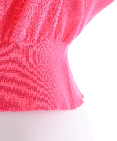 clear（クリア）の「Vネックシアーニットカーディガン （カーディガン/ボレロ・レディース・ピンク/オフホワイト/ブルー/グリーン/イエロー/オレンジ/ブラック・F）」の12枚目の写真