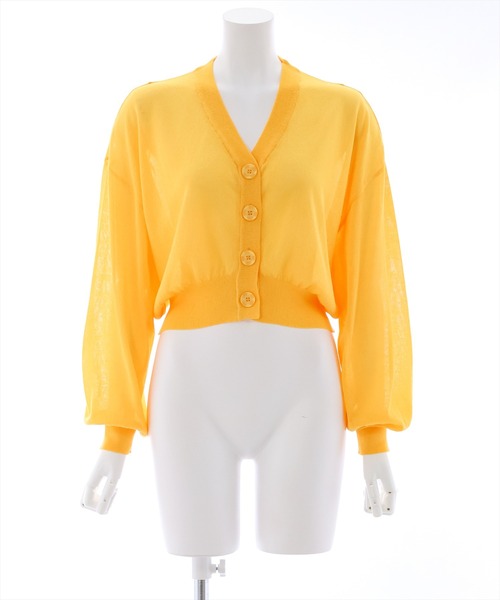 clear（クリア）の「Vネックシアーニットカーディガン （カーディガン/ボレロ・レディース・ピンク/オフホワイト/ブルー/グリーン/イエロー/オレンジ/ブラック・F）」の21枚目の写真