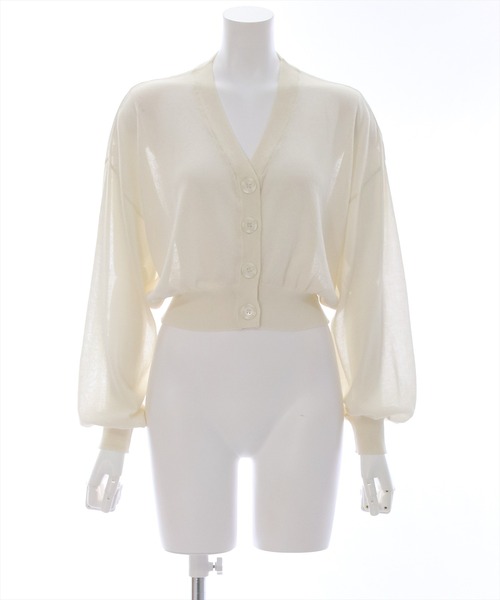 clear（クリア）の「Vネックシアーニットカーディガン （カーディガン/ボレロ・レディース・ピンク/オフホワイト/ブルー/グリーン/イエロー/オレンジ/ブラック・F）」の20枚目の写真