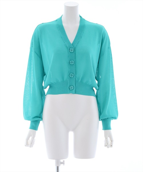 clear（クリア）の「Vネックシアーニットカーディガン （カーディガン/ボレロ・レディース・ピンク/オフホワイト/ブルー/グリーン/イエロー/オレンジ/ブラック・F）」の19枚目の写真