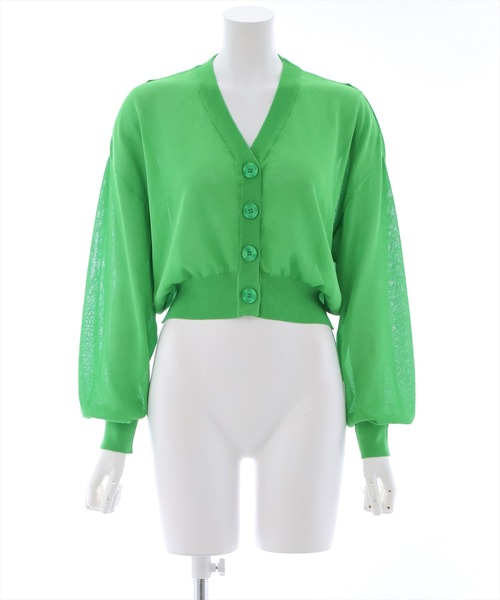 clear（クリア）の「Vネックシアーニットカーディガン （カーディガン/ボレロ・レディース・ピンク/オフホワイト/ブルー/グリーン/イエロー/オレンジ/ブラック・F）」の18枚目の写真