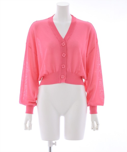 clear（クリア）の「Vネックシアーニットカーディガン （カーディガン/ボレロ・レディース・ピンク/オフホワイト/ブルー/グリーン/イエロー/オレンジ/ブラック・F）」の17枚目の写真