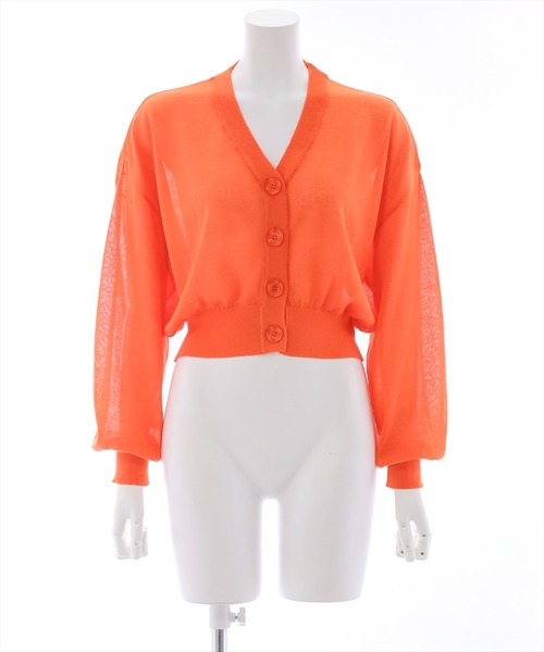 clear（クリア）の「Vネックシアーニットカーディガン （カーディガン/ボレロ・レディース・ピンク/オフホワイト/ブルー/グリーン/イエロー/オレンジ/ブラック・F）」の15枚目の写真