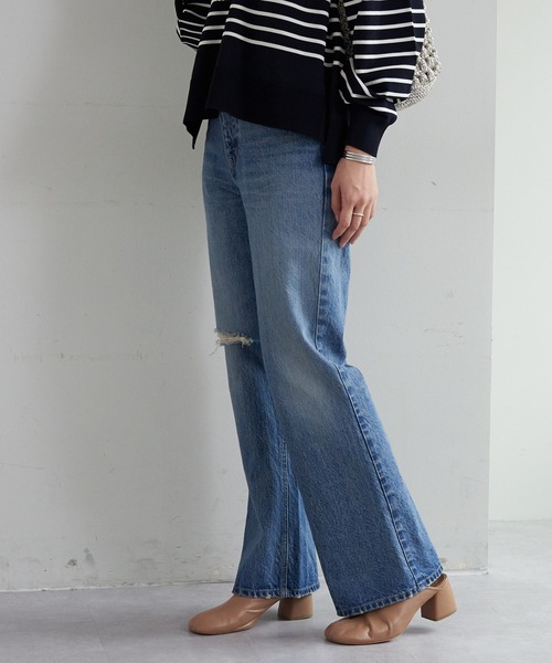 SHENERY（シーナリー）の「ダメージデニムパンツ（デニムパンツ・レディース・ブルー・36/38）」の5枚目の写真