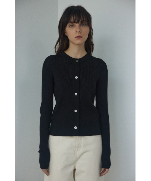 「BLACK BY MOUSSY」 ニットカーディガン FREE ライトブラック レディース BLACK BY MOUSSY（ブラックバイマウジー）の「high gauge knit