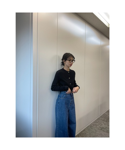 「BLACK BY MOUSSY」 ニットカーディガン FREE ライトブラック レディース BLACK BY MOUSSY | washable rib cardigan (ニット ) |SHEL'TTER
