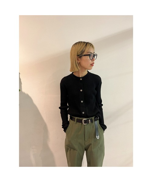 「BLACK BY MOUSSY」 ニットカーディガン FREE ライトブラック レディース BLACK BY MOUSSY | washable rib cardigan (ニット ) |SHEL'TTER