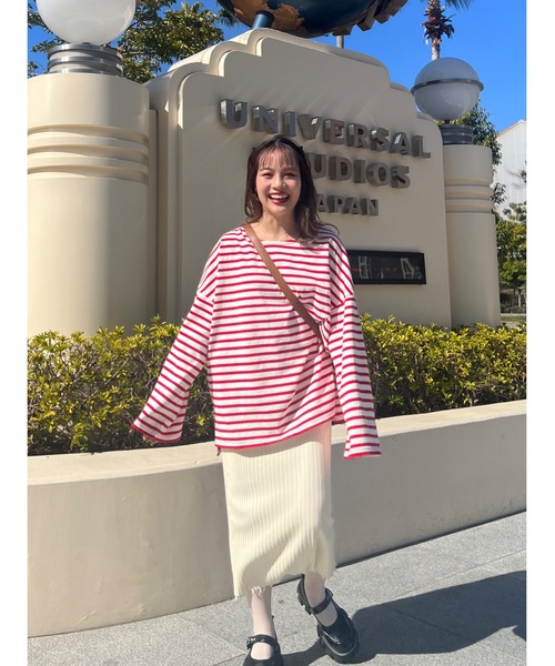 JUMELLE(ジュメロ)の「リブニットスカート(スカート・レディース・アイボリー/ピンク・FREE)」の13枚目の写真