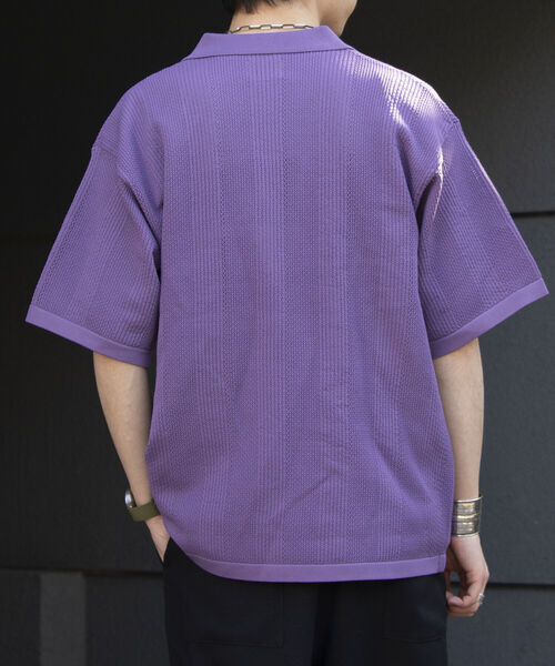 GLOSTER（グロスター）の「【GLOSTER/グロスター】スポンディッシュニット オープンカラーシャツ リラックスフィット（シャツ/ブラウス・メンズ・パープル/ブラック/アイボリー/グレイッシュベージュ・M/L）」の17枚目の写真