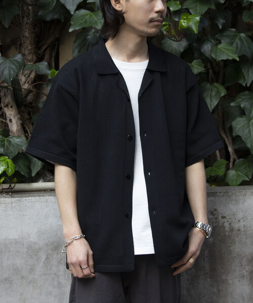 GLOSTER（グロスター）の「【GLOSTER/グロスター】スポンディッシュニット オープンカラーシャツ リラックスフィット（シャツ/ブラウス・メンズ・パープル/ブラック/アイボリー/グレイッシュベージュ・M/L）」の12枚目の写真