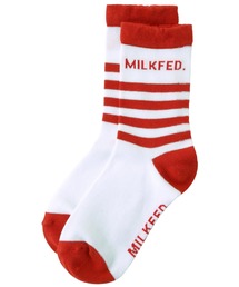 STRIPED MILKFED LOGO SOCKS