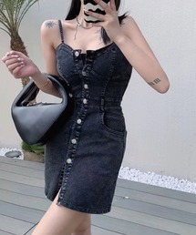 SPIGA | フロント釦デニムキャミワンピース(ワンピース)