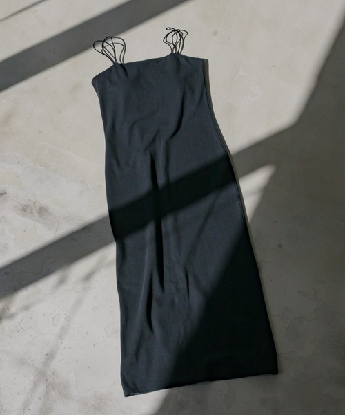 muku(ムク)の「【パット付きで楽々!肌触り抜群!】ダブルストラップロングキャミワンピース(ワンピース・レディース・ベージュ/ブラック/アイボリー・FREE/SMALL)」の9枚目の写真