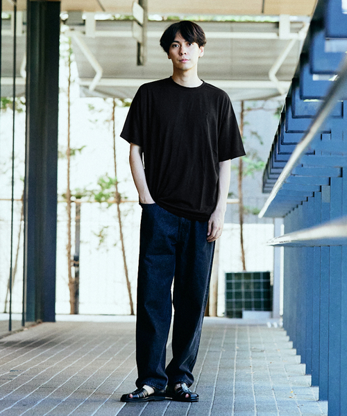 417 EDIFICE（フォーワンセブンエディフィス）の「【WOOLLABO / ウールラボ】別注  ハイブリッドメリノウールラウンドTシャツ（Tシャツ/カットソー・メンズ・チャコールグレー/ブラック・MEDIUM/LARGE/X-LARGE）」の3枚目の写真