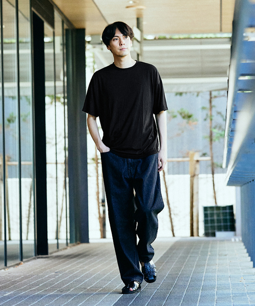 417 EDIFICE（フォーワンセブンエディフィス）の「【WOOLLABO / ウールラボ】別注  ハイブリッドメリノウールラウンドTシャツ（Tシャツ/カットソー・メンズ・チャコールグレー/ブラック・MEDIUM/LARGE/X-LARGE）」の5枚目の写真