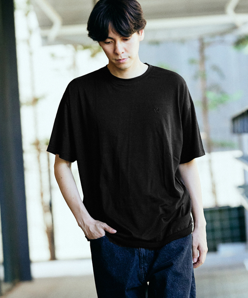 417 EDIFICE（フォーワンセブンエディフィス）の「【WOOLLABO / ウールラボ】別注  ハイブリッドメリノウールラウンドTシャツ（Tシャツ/カットソー・メンズ・チャコールグレー/ブラック・MEDIUM/LARGE/X-LARGE）」の7枚目の写真