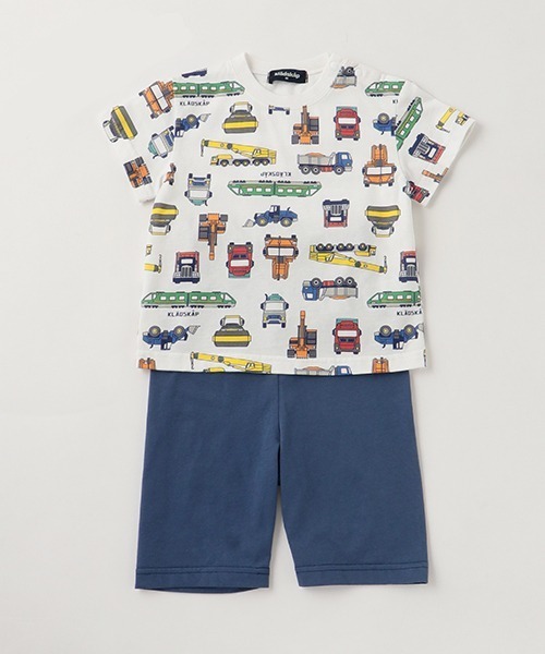 kladskap(クレードスコープ)の「総柄半袖ルームウェア(ルームウェア/パジャマ・キッズ・ネイビー/トップグレー・110cm/100cm/130cm/80cm/120cm/90cm)」の2枚目の写真