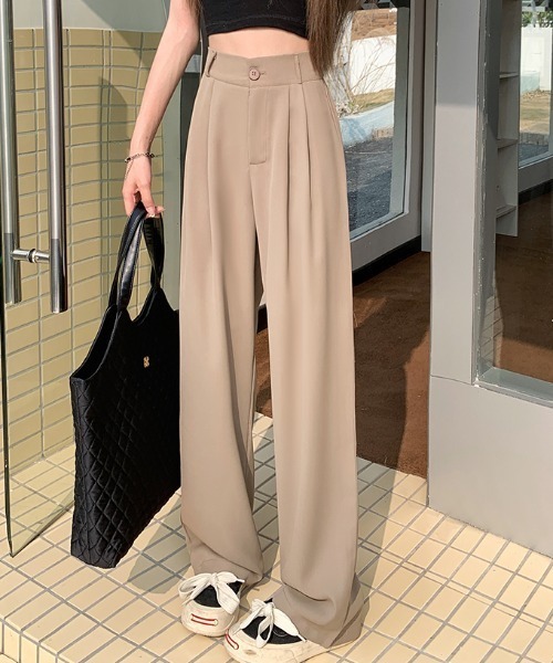 Vipoa（ヴィポア）の「タックストレートカラースラックス（スラックス・レディース・ベージュ/ブルー/グレー/ピンク/ブラック/アイボリー・MEDIUM/LARGE）」の18枚目の写真