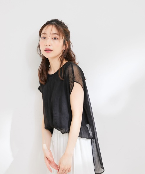 【洗える】楊柳シアードッキングプルオーバー