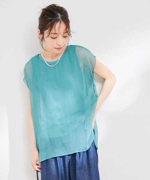 【洗える】楊柳シアードッキングプルオーバー