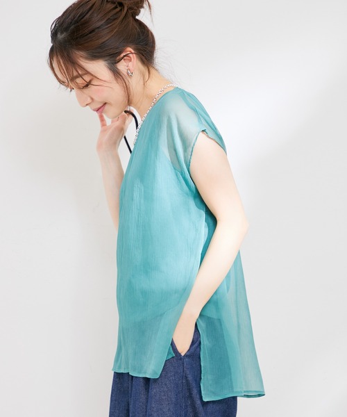 【洗える】楊柳シアードッキングプルオーバー