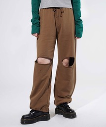 KNEE SLIT SWEAT PANTS