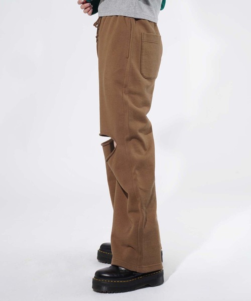 X-girl（エックスガール）の「KNEE SLIT SWEAT PANTS（スウェットパンツ・レディース・ブラウン/チャコール/グリーン・S/M）」の7枚目の写真