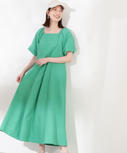 N.（N. Natural Beauty Basic）（エヌエヌナチュラルビューティーベーシック）の「◆バックリボンパフスリーブワンピース（ワンピース・レディース・ブラック/ピンク/グリーン・MEDIUM）」の3枚目の写真