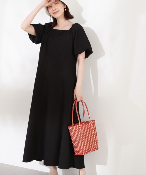 N.（N. Natural Beauty Basic）（エヌエヌナチュラルビューティーベーシック）の「◆バックリボンパフスリーブワンピース（ワンピース・レディース・ブラック/ピンク/グリーン・MEDIUM）」の7枚目の写真