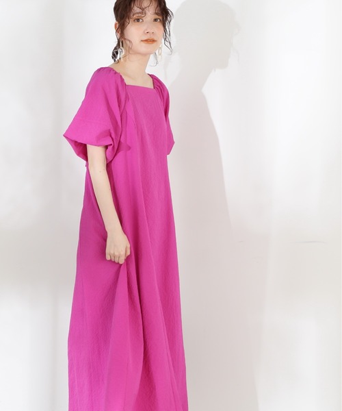 N.（N. Natural Beauty Basic）（エヌエヌナチュラルビューティーベーシック）の「◆バックリボンパフスリーブワンピース（ワンピース・レディース・ブラック/ピンク/グリーン・MEDIUM）」の6枚目の写真