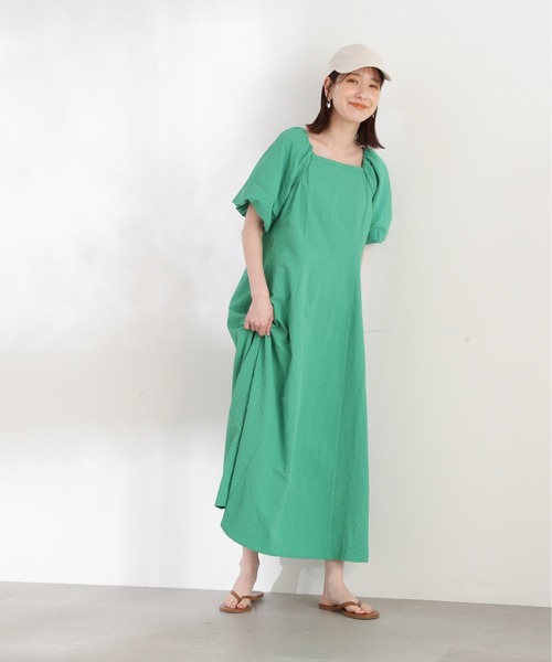 N.（N. Natural Beauty Basic）（エヌエヌナチュラルビューティーベーシック）の「◆バックリボンパフスリーブワンピース（ワンピース・レディース・ブラック/ピンク/グリーン・MEDIUM）」の8枚目の写真