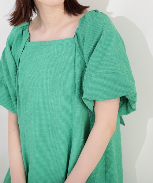 N.（N. Natural Beauty Basic）（エヌエヌナチュラルビューティーベーシック）の「◆バックリボンパフスリーブワンピース（ワンピース・レディース・ブラック/ピンク/グリーン・MEDIUM）」の5枚目の写真