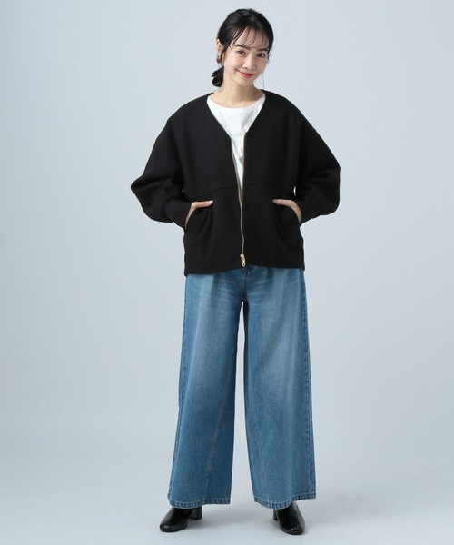 BAYFLOW(ベイフロー)の「ウーリーテックZIPブルゾン(ブルゾン・レディース・ブラック/ブルー/グレイッシュベージュ/グレー・SMALL/MEDIUM)」の14枚目の写真