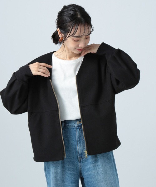 BAYFLOW(ベイフロー)の「ウーリーテックZIPブルゾン(ブルゾン・レディース・ブラック/ブルー/グレイッシュベージュ/グレー・SMALL/MEDIUM)」の18枚目の写真