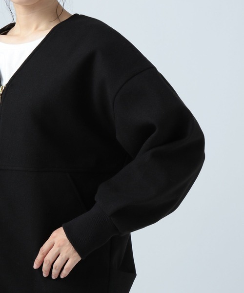 BAYFLOW(ベイフロー)の「ウーリーテックZIPブルゾン(ブルゾン・レディース・ブラック/ブルー/グレイッシュベージュ/グレー・SMALL/MEDIUM)」の9枚目の写真