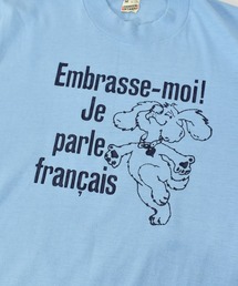 VINTAGE | 【ヴィンテージ古着】80's ヴィンテージプリントTシャツ USA製 犬 Embrasse-moi! Je parles francais(Tシャツ/カットソー)