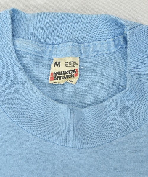 VINTAGE（ヴィンテージ）の「【ヴィンテージ古着】80's ヴィンテージプリントTシャツ USA製 犬 Embrasse-moi! Je parles francais（Tシャツ/カットソー・メンズ・ブルー・MEDIUM）」の4枚目の写真