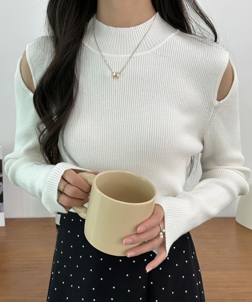 ABITOKYO(アビトーキョー)の「カットアウト無地&ボーダーリブニットプルオーバー(ニット/セーター・レディース・ホワイト/チャコールグレー/ブラック/ホワイト系その他/ブラック系その他・FREE)」の20枚目の写真
