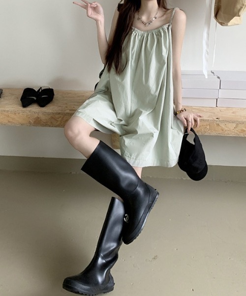 SHEENA(シーナ)の「バックリボンゆったりさらテロオールインワン(つなぎ/オールインワン・レディース・ブラック/ライトグレー・M)」の3枚目の写真