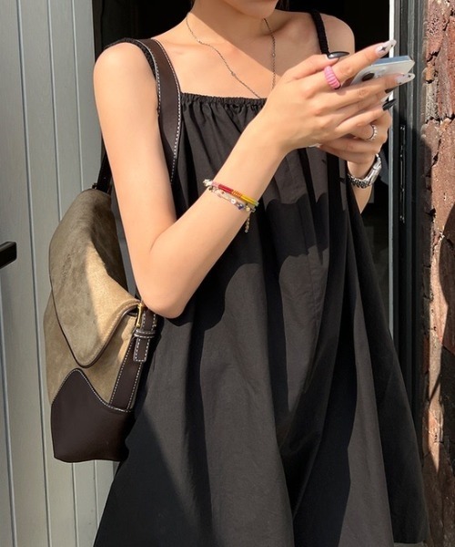 SHEENA(シーナ)の「バックリボンゆったりさらテロオールインワン(つなぎ/オールインワン・レディース・ブラック/ライトグレー・M)」の7枚目の写真