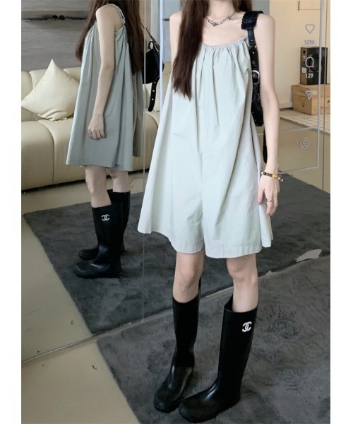 SHEENA(シーナ)の「バックリボンゆったりさらテロオールインワン(つなぎ/オールインワン・レディース・ブラック/ライトグレー・M)」の11枚目の写真